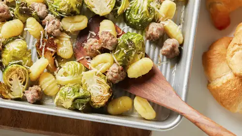 Sheet-Pan Crispy Gnocchi with Sausage