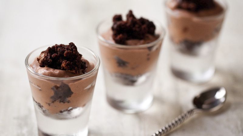 Chocolate Mousse Brownie Shots