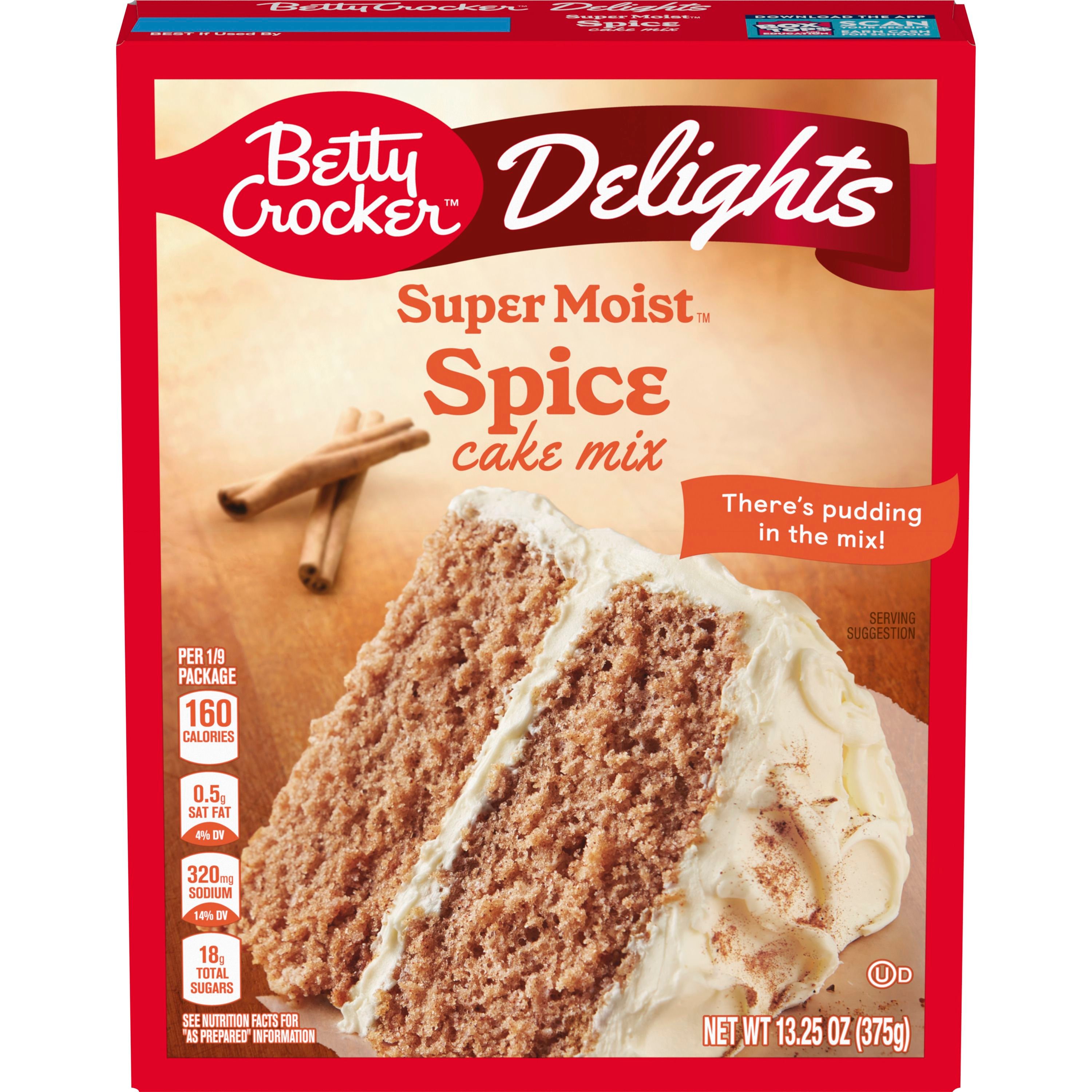 Betty Crocker Delights Super Moist Spice Cake Mix, 13.25 oz. - Front