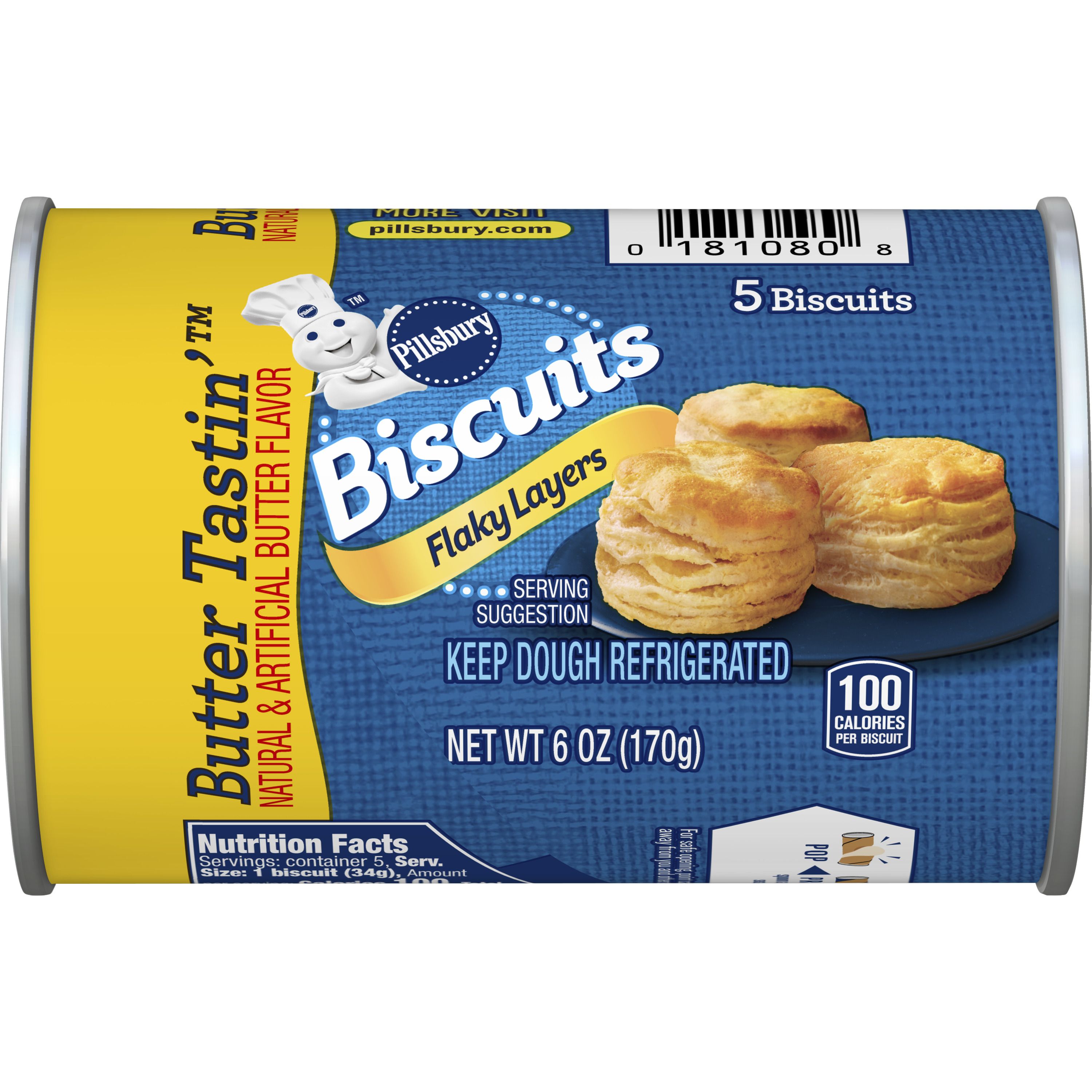 Pillsbury™ Flaky Layers Butter Tastin’ Biscuits 5 ct - Front