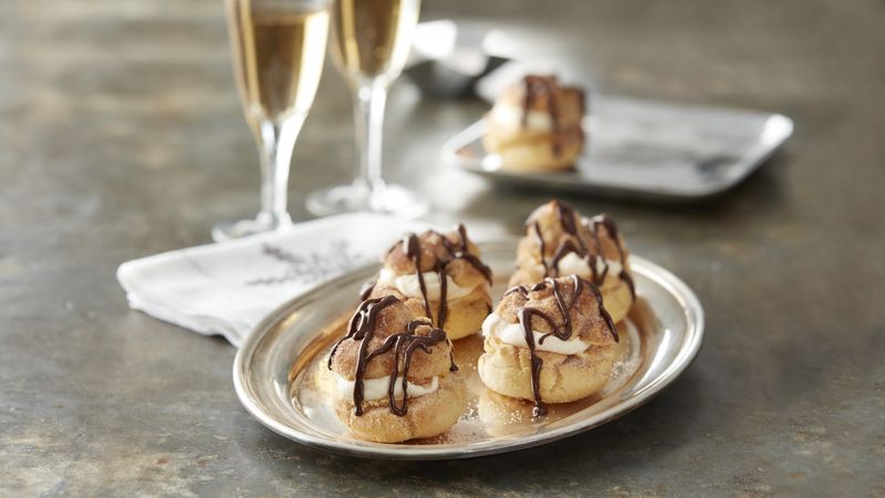 Mini Churro-Salted Caramel Cream Puffs Recipe - BettyCrocker.com