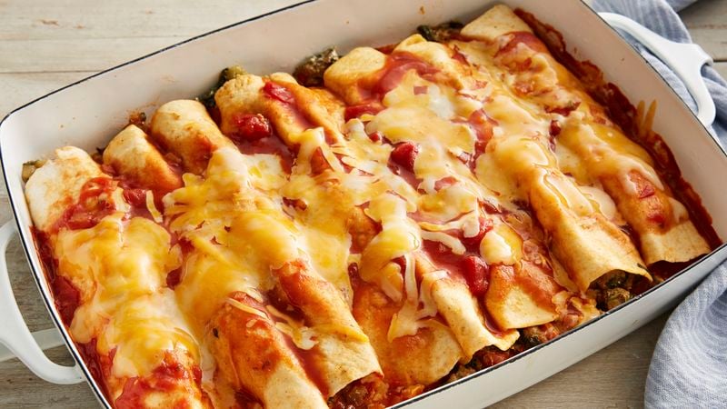 Spinach and Beef Enchiladas