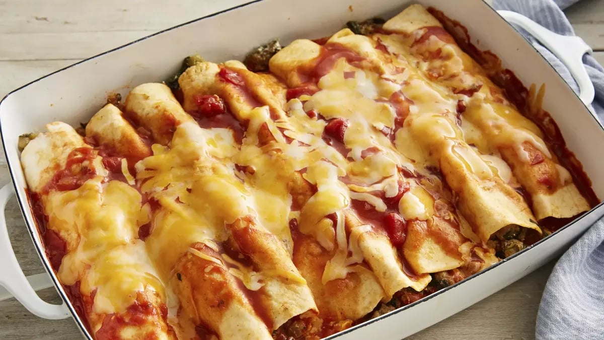 Spinach and Beef Enchiladas