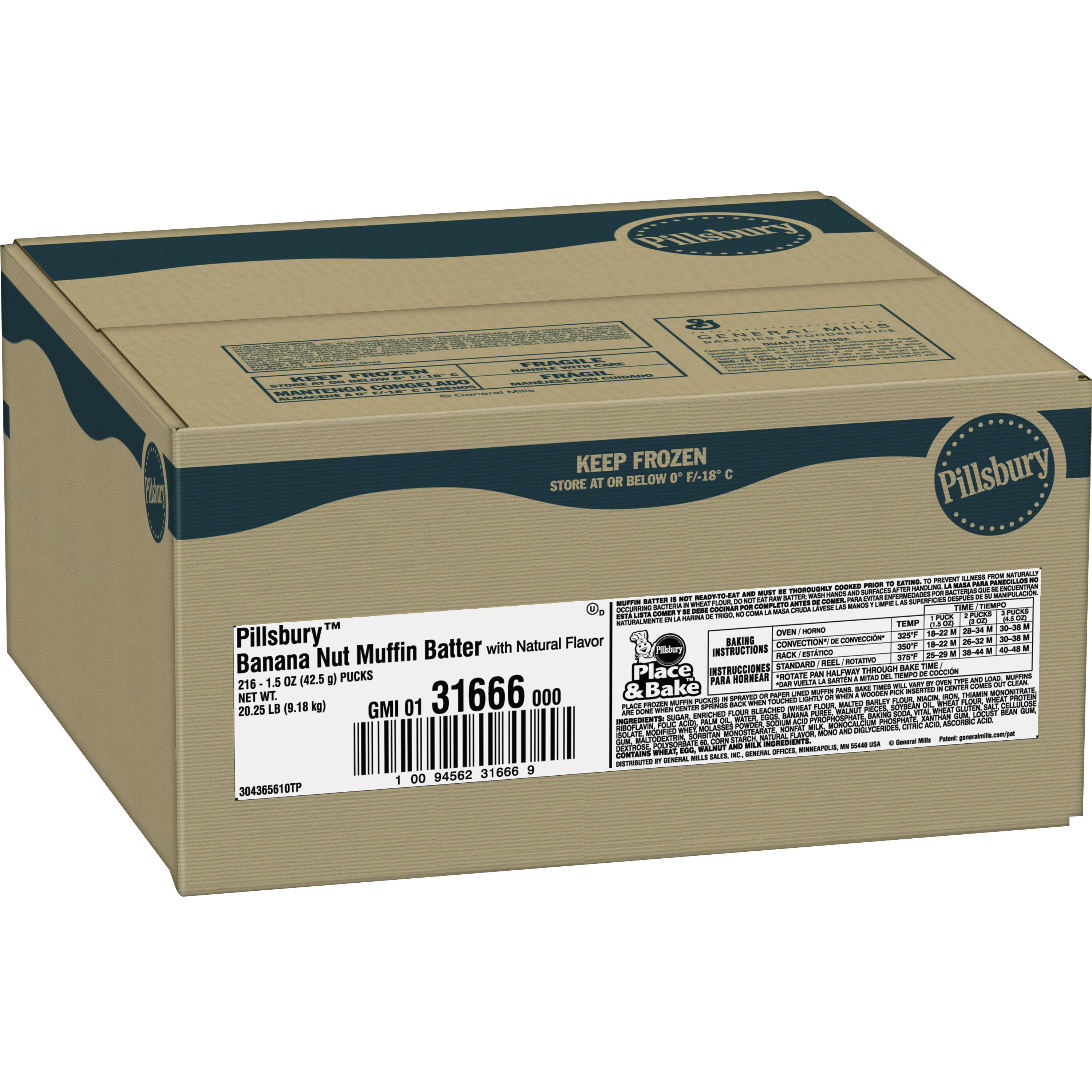 Pillsbury™ Place & Bake™ Frozen Muffin Dough Pucks Banana Pillsbury™ Place & Bake™ Frozen Muffin Dough Pucks Banana
