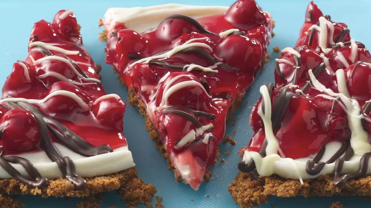 Cherry Cream Pizza with Tuxedo Topping