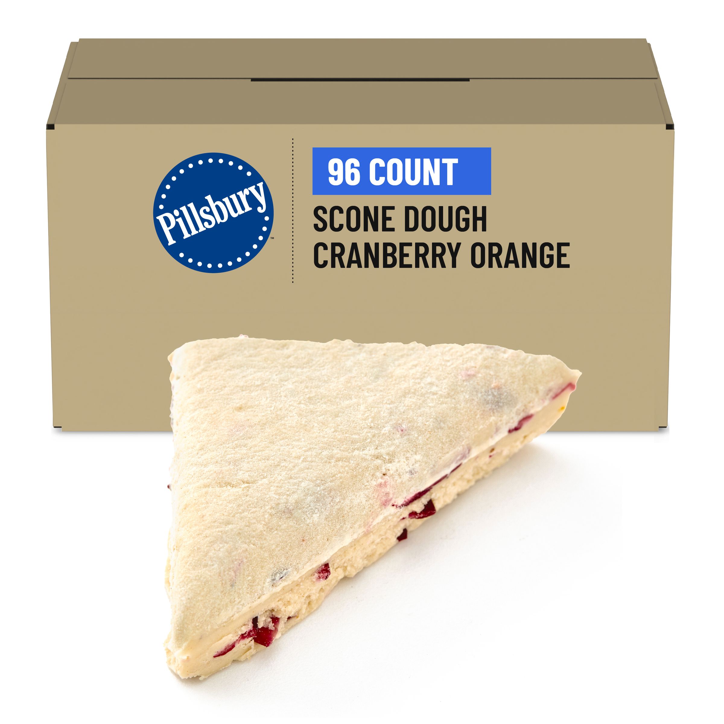  Case Optimized Hero Pillsbury Frozen Scone Dough Bulk Place & Bake Cranberry Orange 96/3.75 OZ
