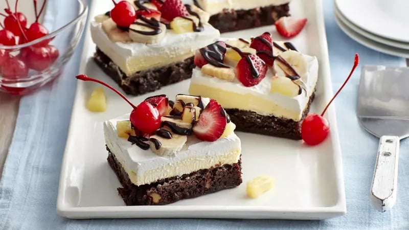 Banana Split Brownie Bars