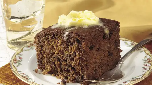 Chocolate Chip Gingerbread with Orange Hard Sauce