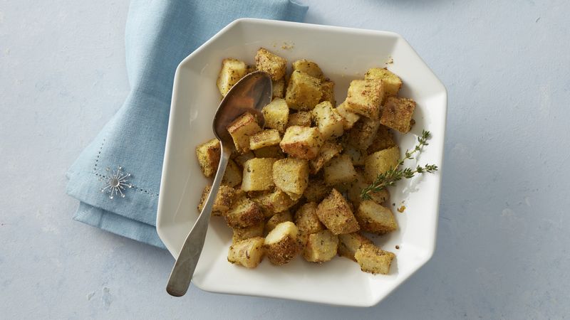 Polenta-Crusted Thyme-Roasted Potatoes