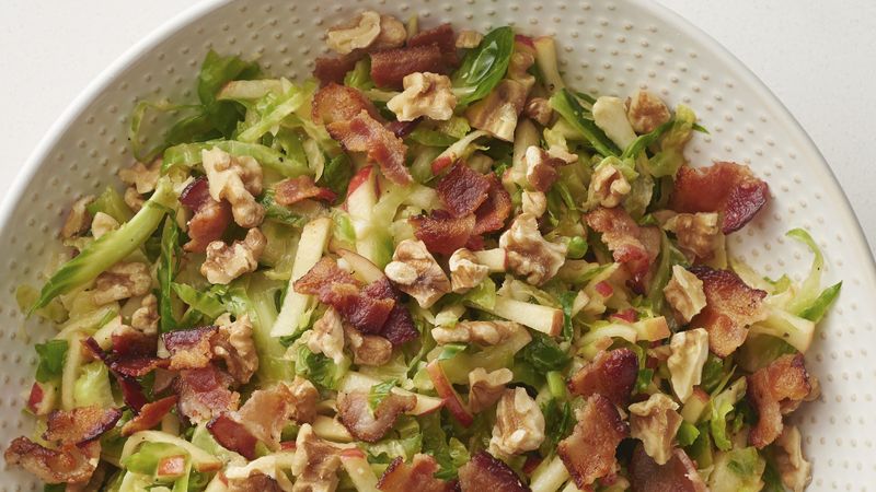 Brussels Sprout Slaw with Honey-Mustard Dressing