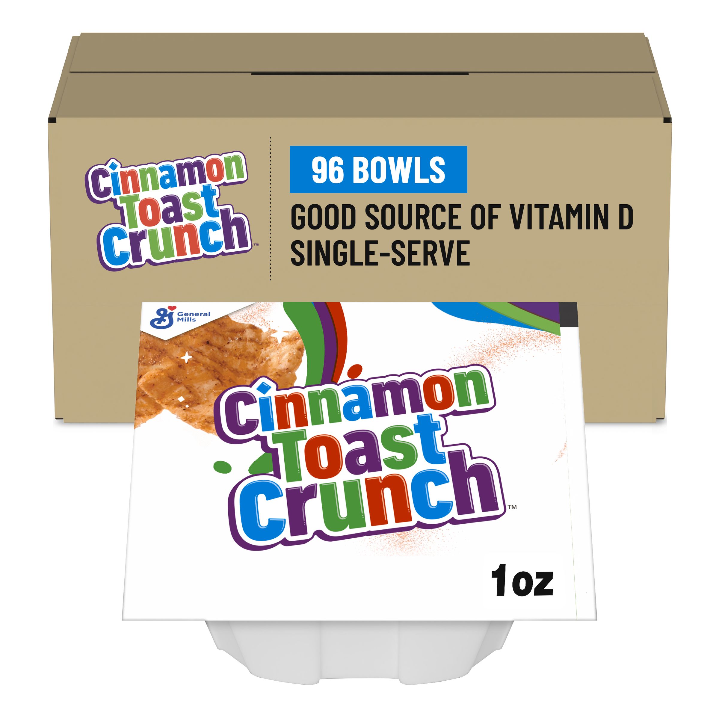  Case Optimized Hero Cinnamon Toast Crunch Cereal Single Serve Bowlpak 96/1 OZ