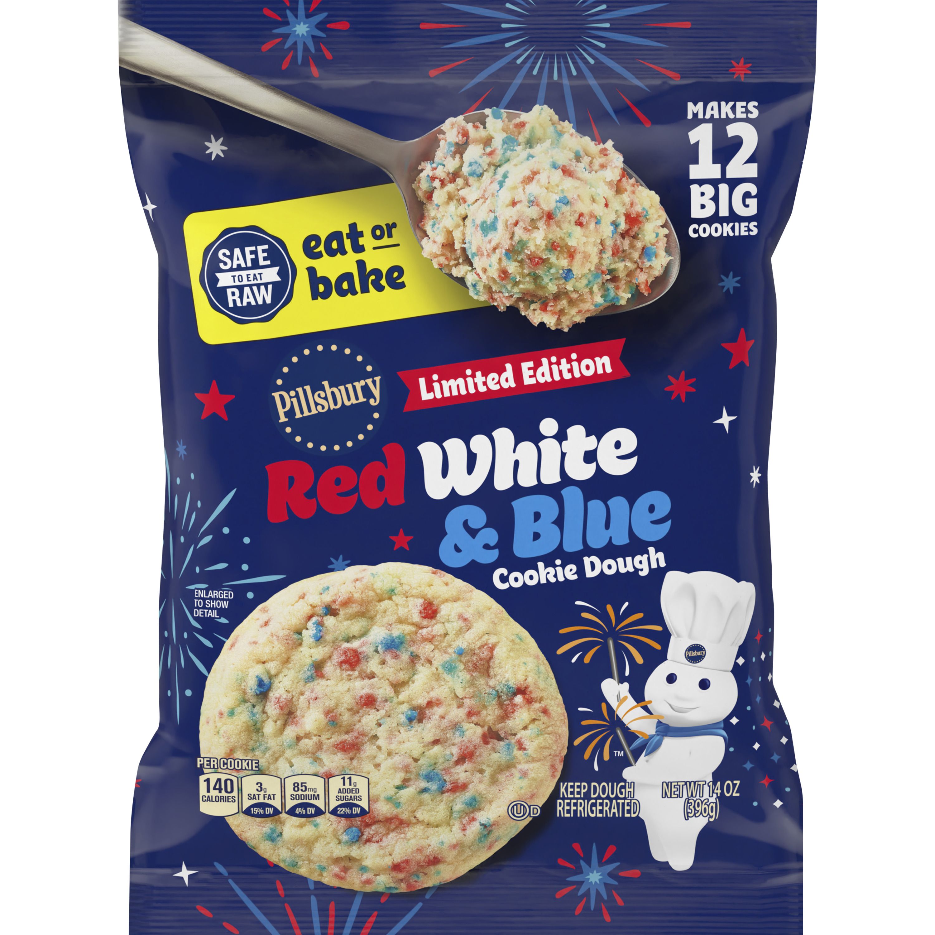 Pillsbury Pillsbury Ready-to-Bake! Red, White, and Blue Cookie Dough — product image