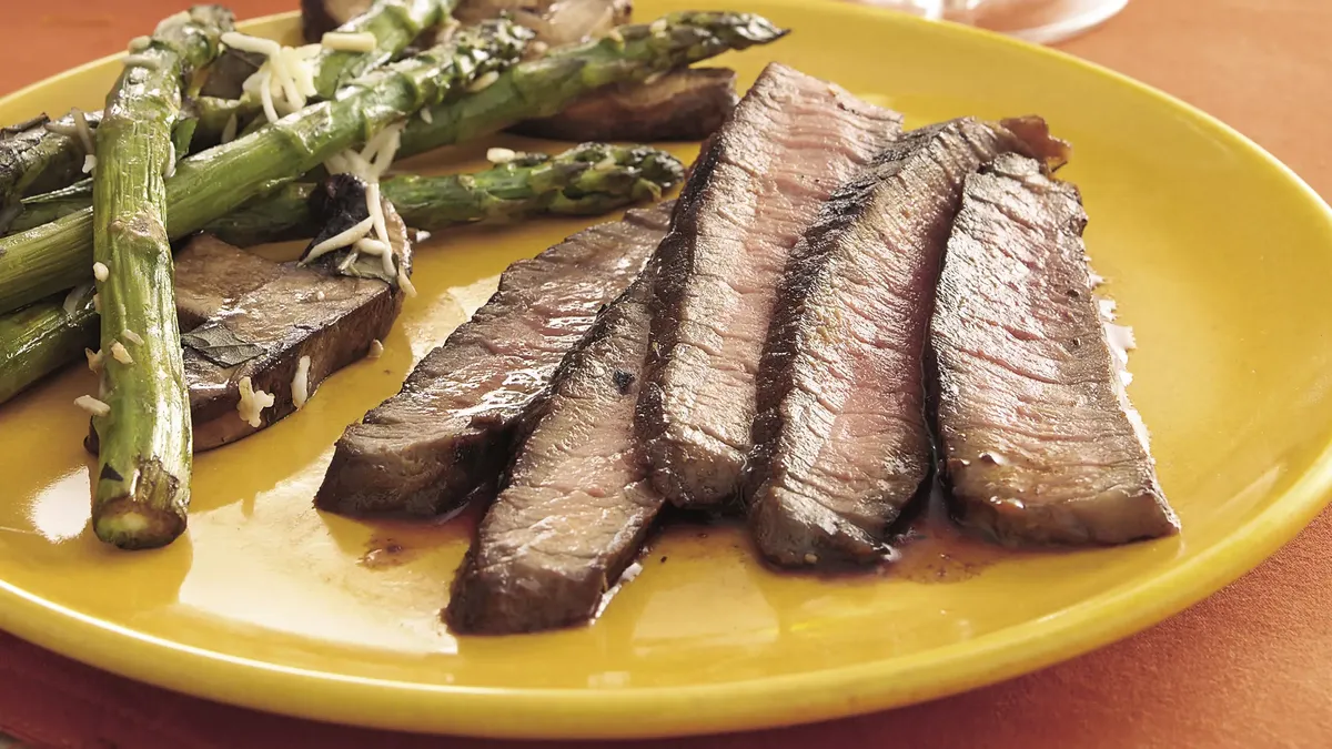 Grilled Balsamic- and Roasted Garlic-Marinated Steak