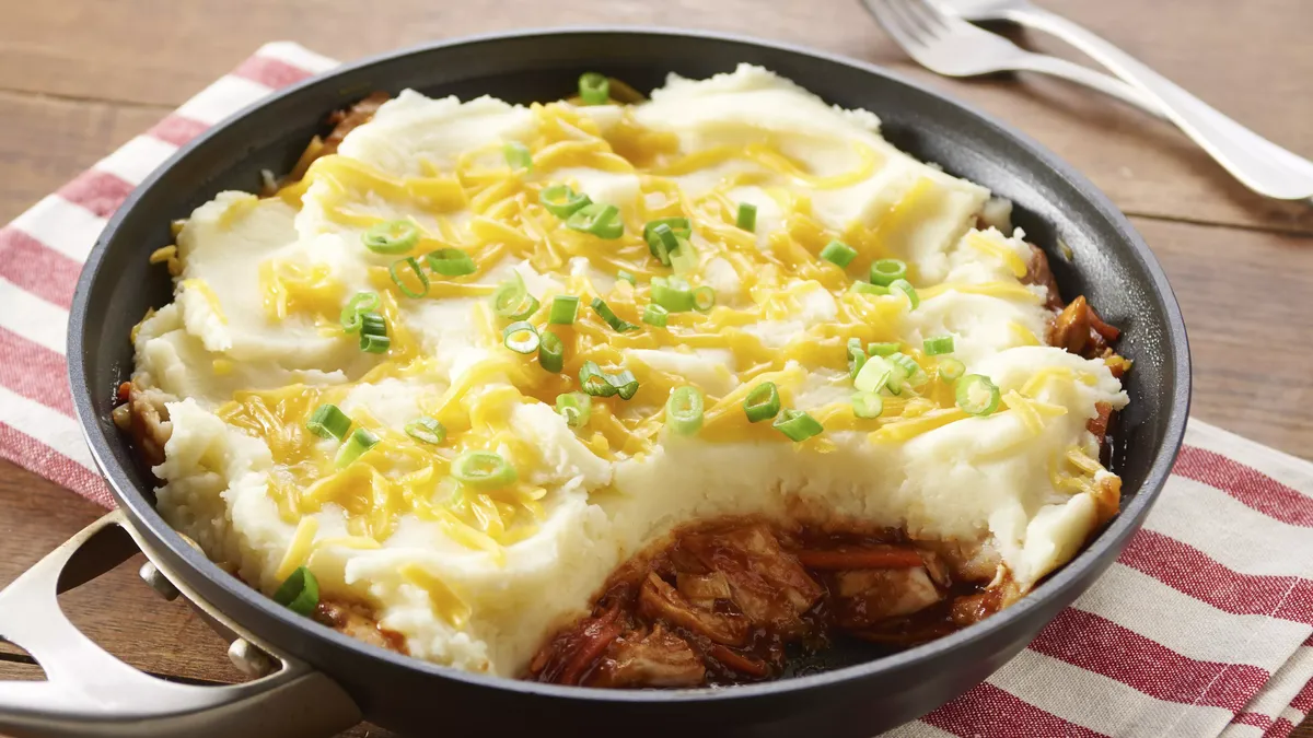 Barbecue Chicken and Cheesy Potato Skillet