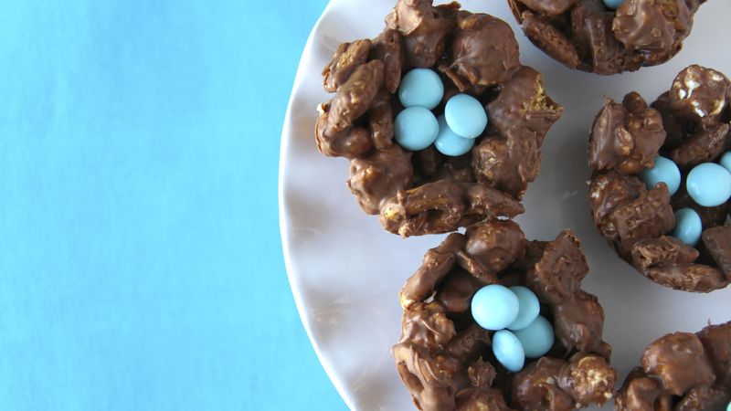 No-Bake Chocolate Chex Mix™ Popped Nests