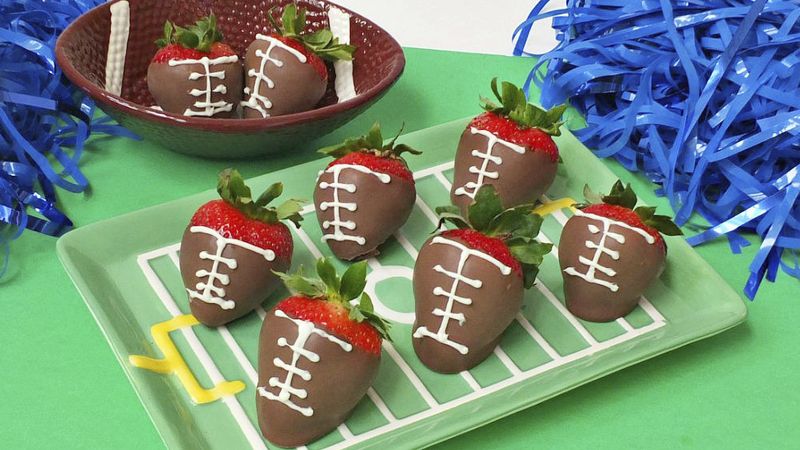 Chocolate Covered Strawberry Footballs