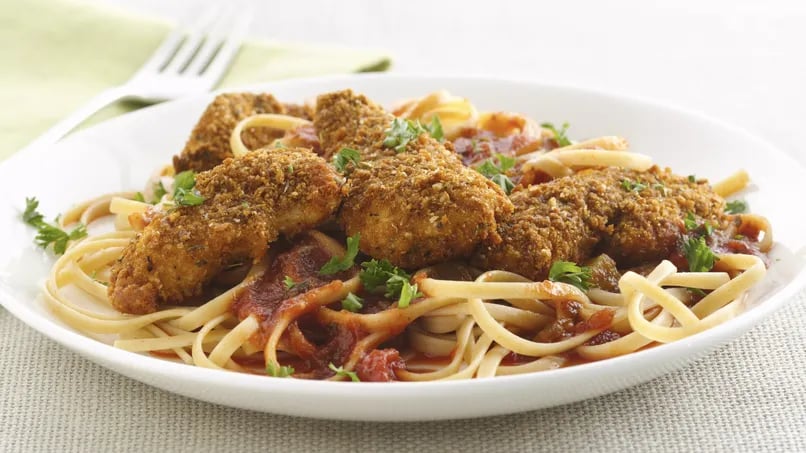 Chicken Parmesan with Linguine  