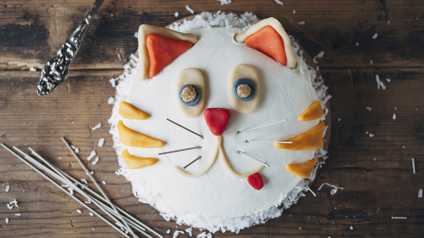 I've been baking for 25 years, but never learned cake decorating. Here's my  first attempt at a cat cake for my bf's birthday. : r/Baking