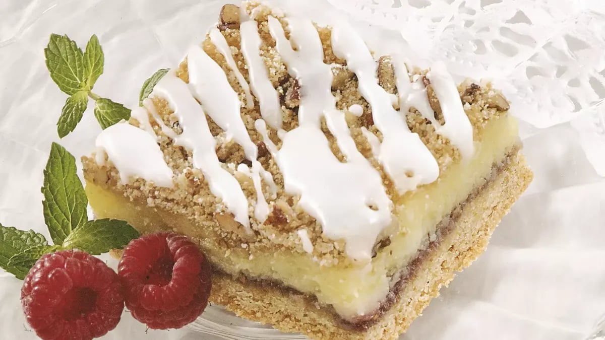 Raspberry Pecan Cream Cheese Bars