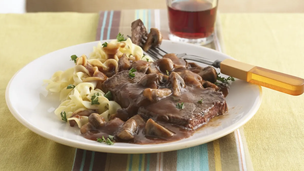 Beef with Burgundy Mushrooms