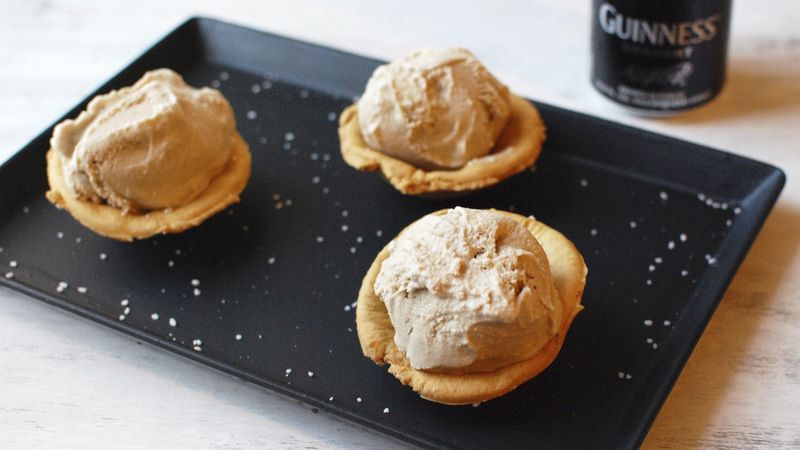 Guinness Ice Cream with Pretzel Cups