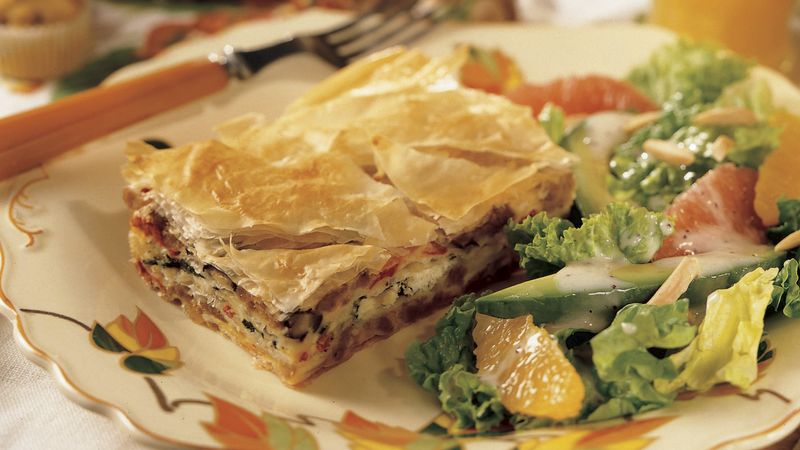 Spinach and Sausage Phyllo Bake