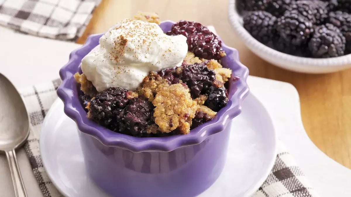 Slow-Cooker Sweet Cornbread Blackberry Cobbler