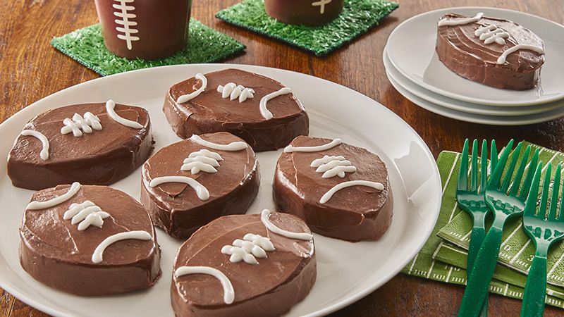 Frosted Fudge Brownie Footballs