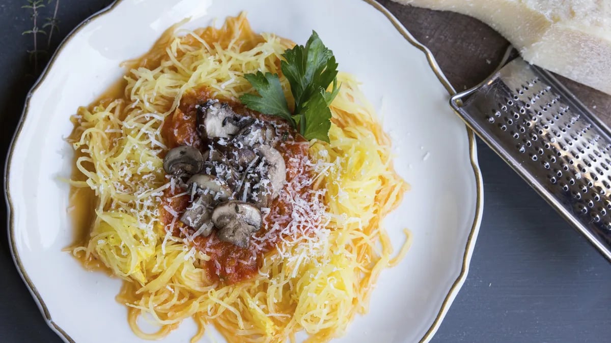 Spaghetti Squash with Mushrooms and Marinara