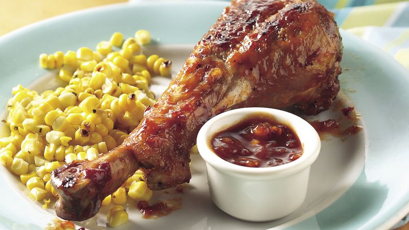 Grilled Spicy Chipotle Barbecue Turkey Drumsticks