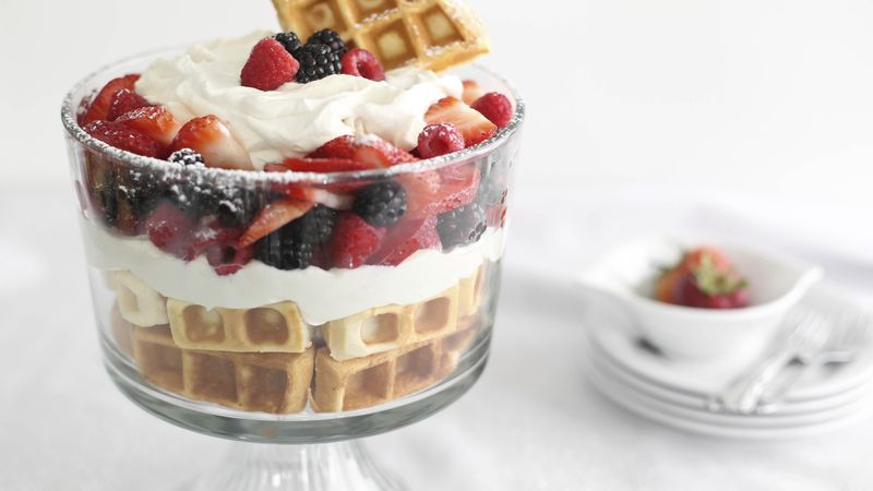 Summer Berry Waffle Trifle