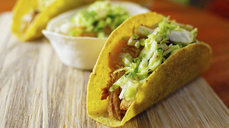 Pork Squash and Brussels Sprout Tacos