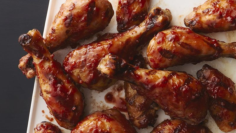 Grilled Chicken with Spicy Strawberry BBQ Sauce