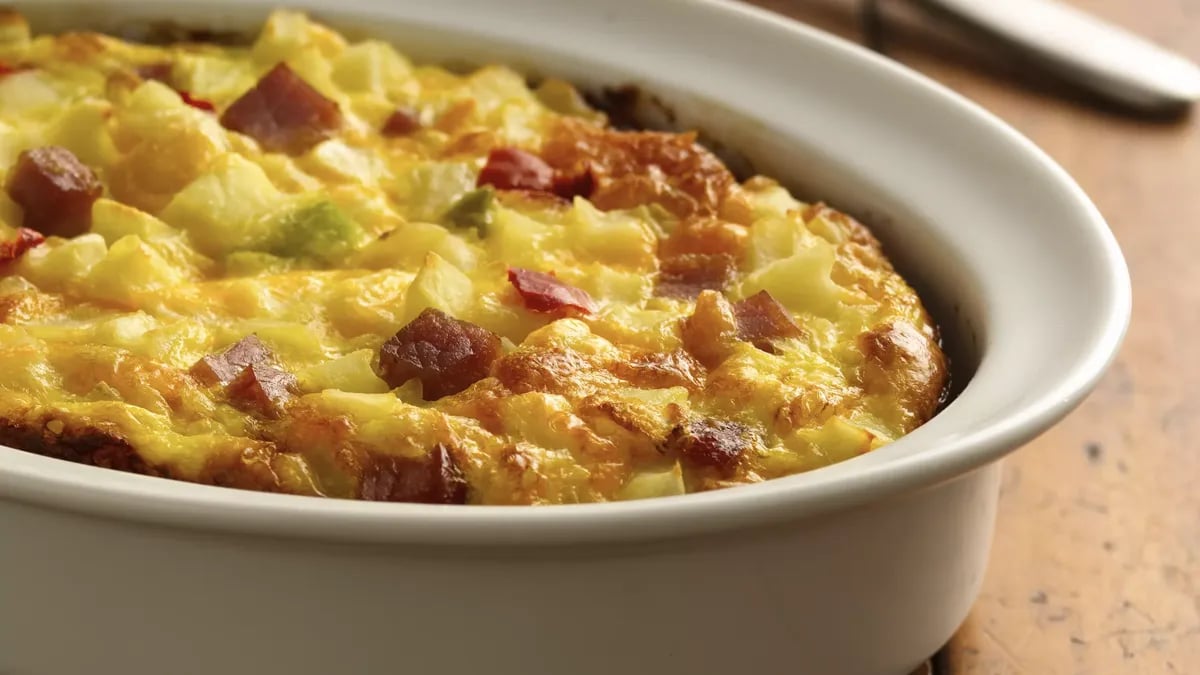 Biscuit, Ham and Potato Bake