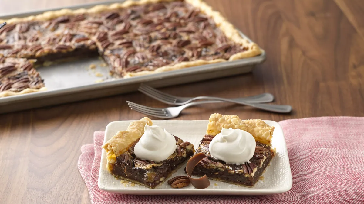 Gooey Salted-Pecan Chocolate Slab Pie