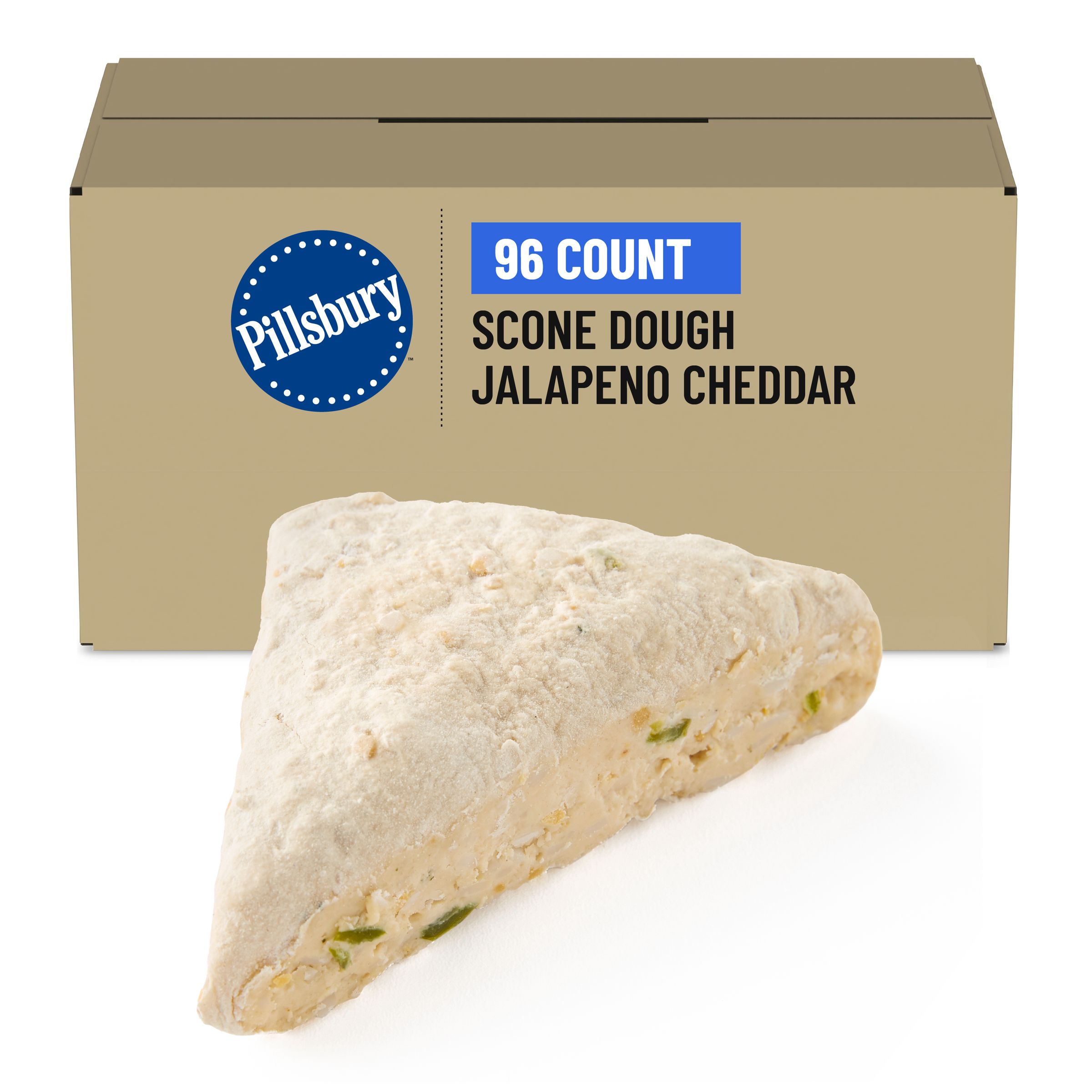  Case Optimized Hero Pillsbury Frozen Scone Dough Bulk Place & Bake Jalapeno Cheddar 96/3.75 OZ