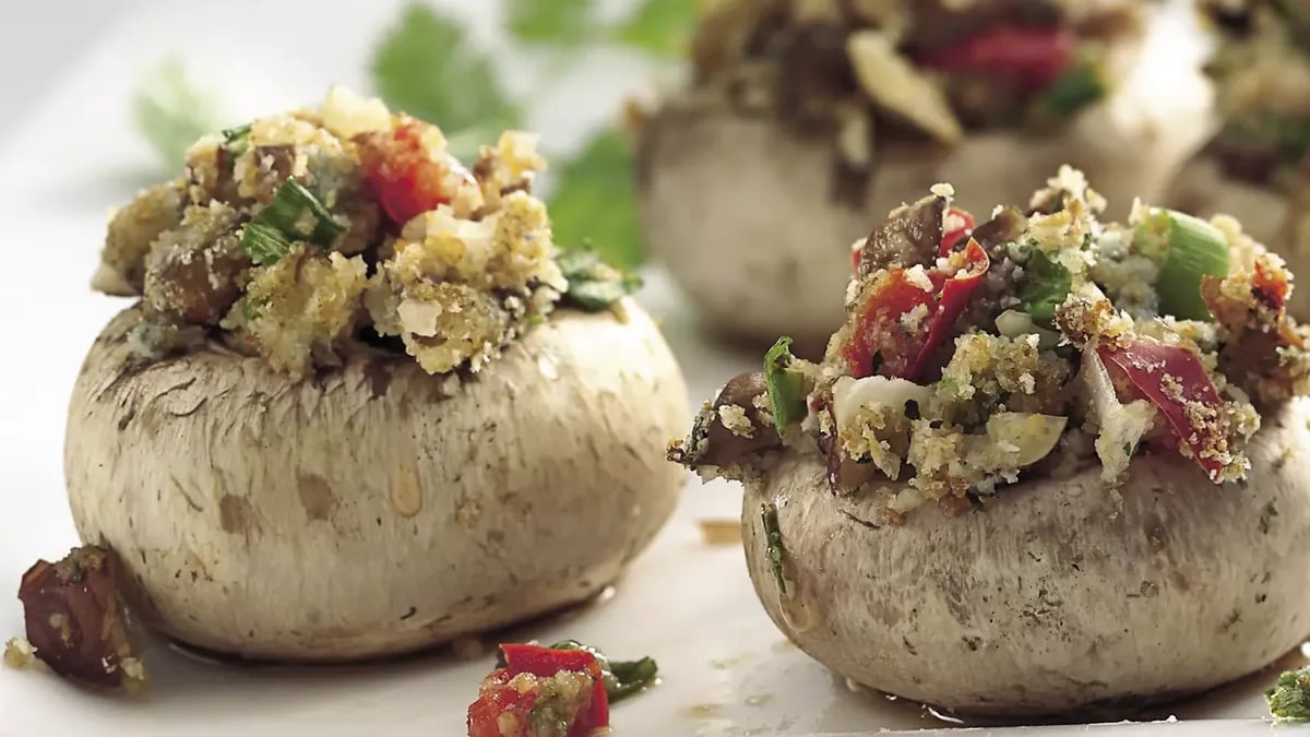 Gorgonzola- and Hazelnut-Stuffed Mushrooms