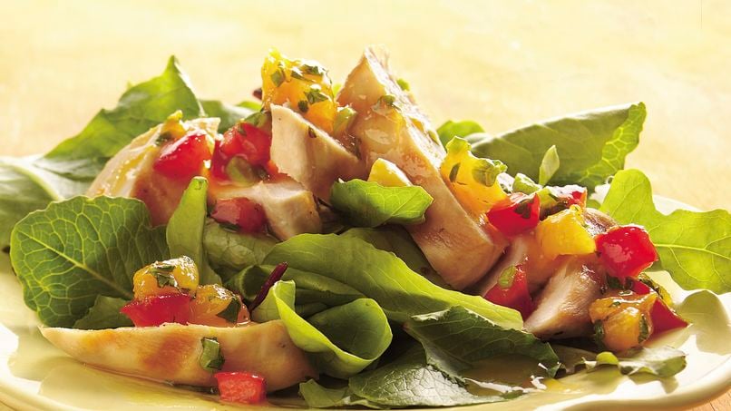 Apricot Salsa Grilled Chicken Salad (Cooking for 2)
