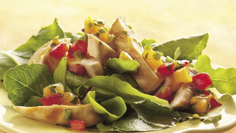Apricot Salsa Grilled Chicken Salad (Cooking for 2)