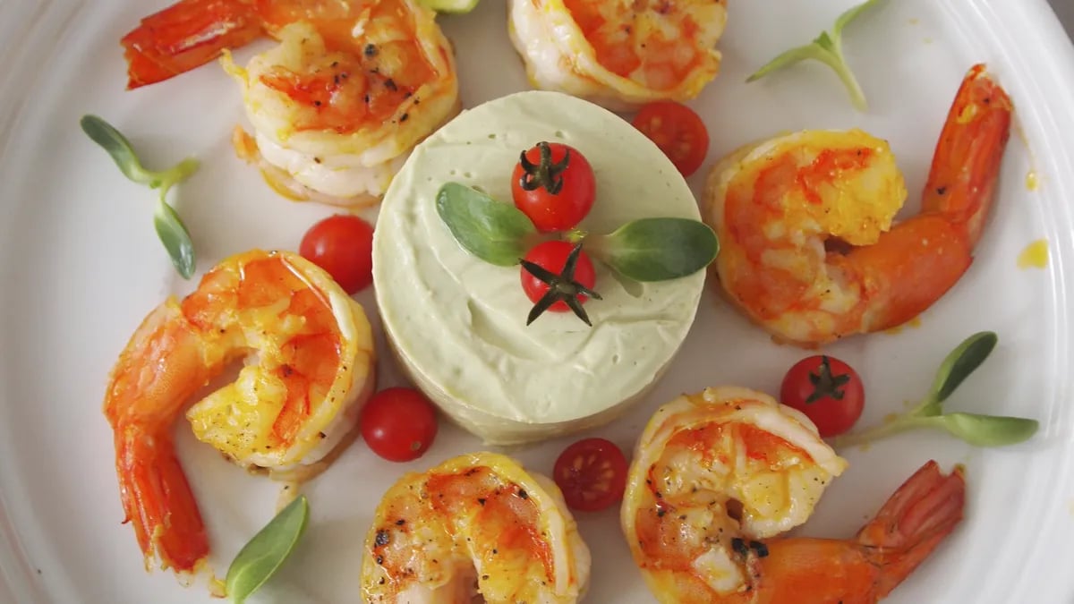 Grilled Shrimp with Avocado Mousse