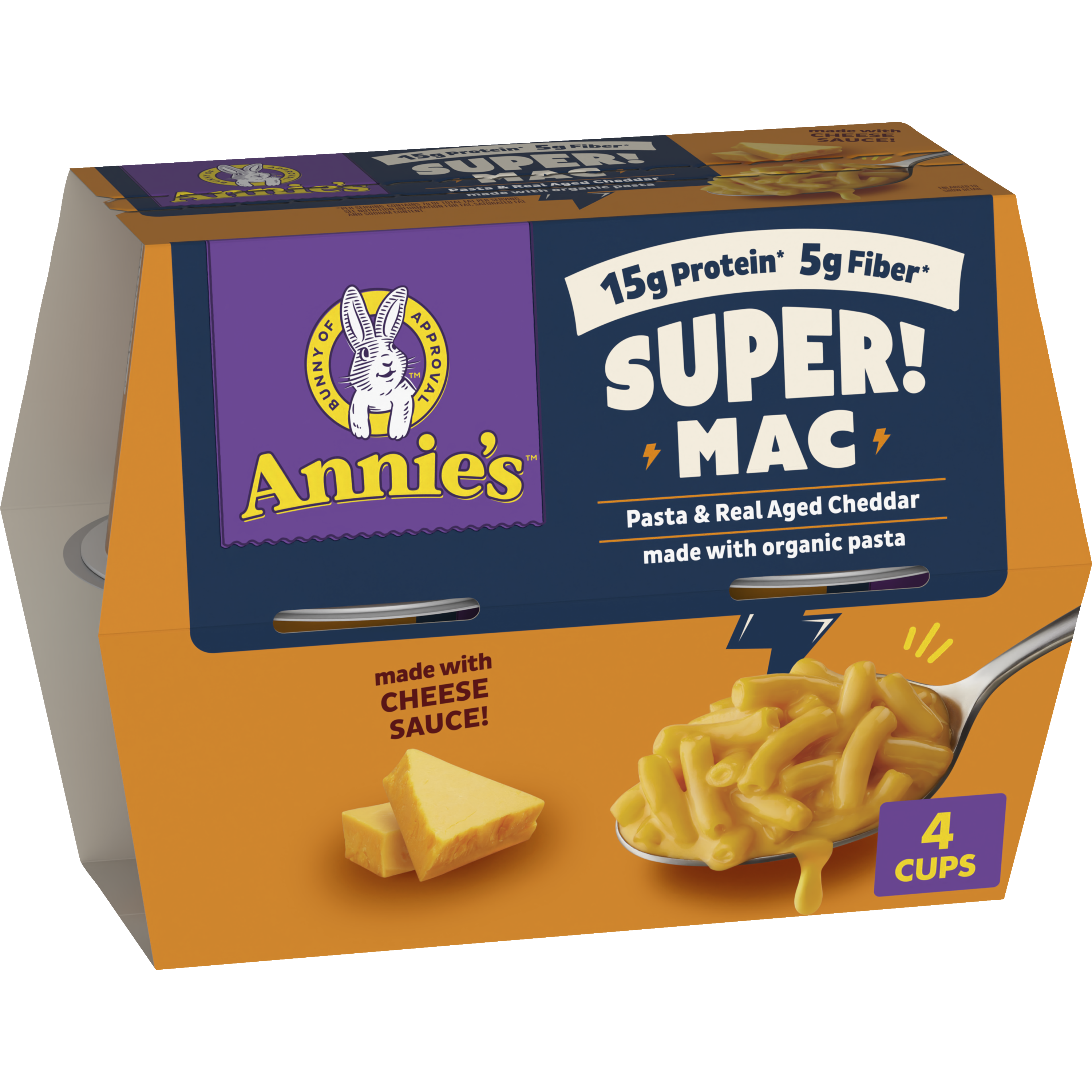 Annie Super! Mac Real Aged Cheddar Microwavable Mac & Cheese Cup | Annie's