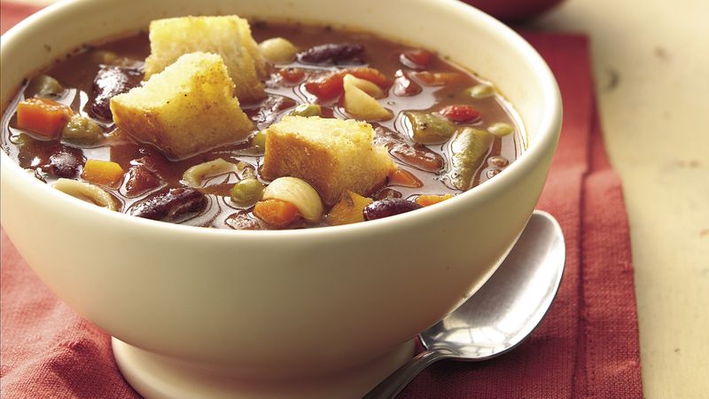 Minestrone with Garlic Croutons