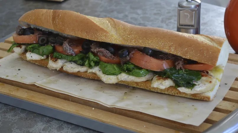 Grilled Chicken and Spinach Baguette