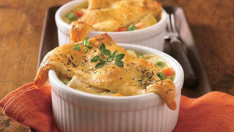 Mini Chicken Pot Pies (made with canned biscuit dough!) - Laughing Spatula