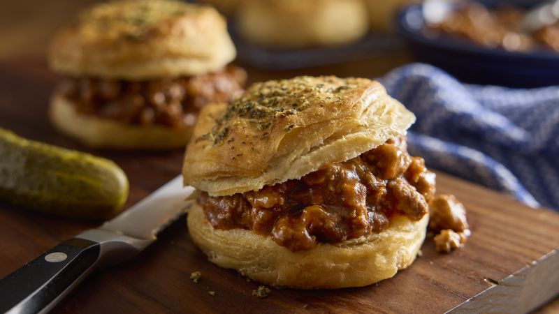 Italian Sloppy Joes on Garlic Butter Biscuits Recipe - Pillsbury.com