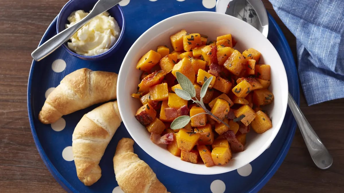 Roasted Butternut Squash with Bacon and Sage