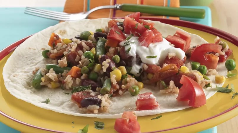 Colorful Veggie and Tortilla Dinner