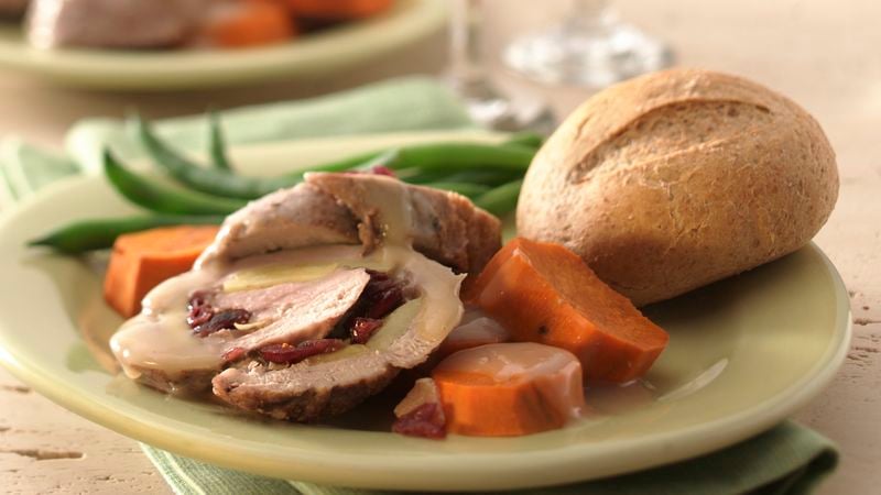 Rolled Pork Tenderloin and Sweet Potatoes for Two