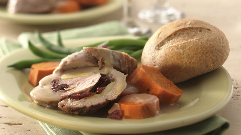 Rolled Pork Tenderloin and Sweet Potatoes for Two