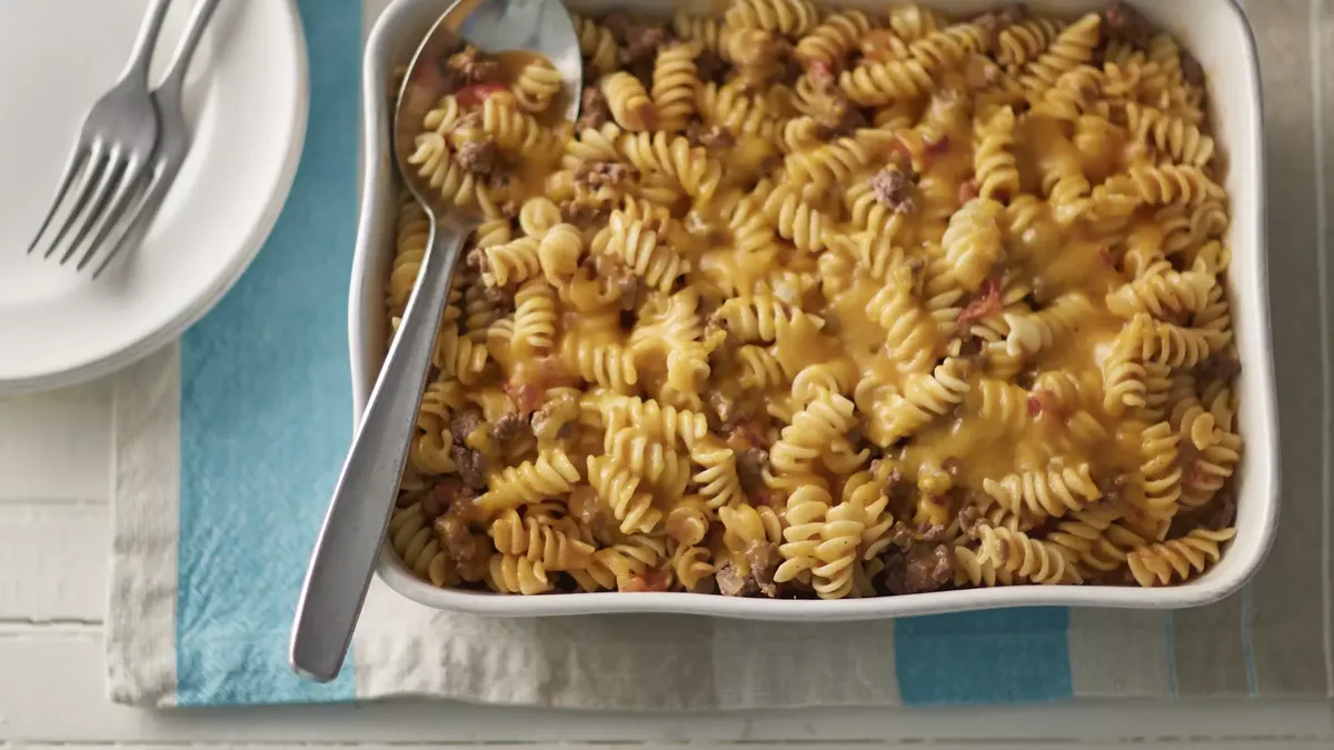 Queso Taco Pasta Bake